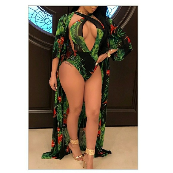 other Other - Sexy One Piece Bathing Suit with Cover up